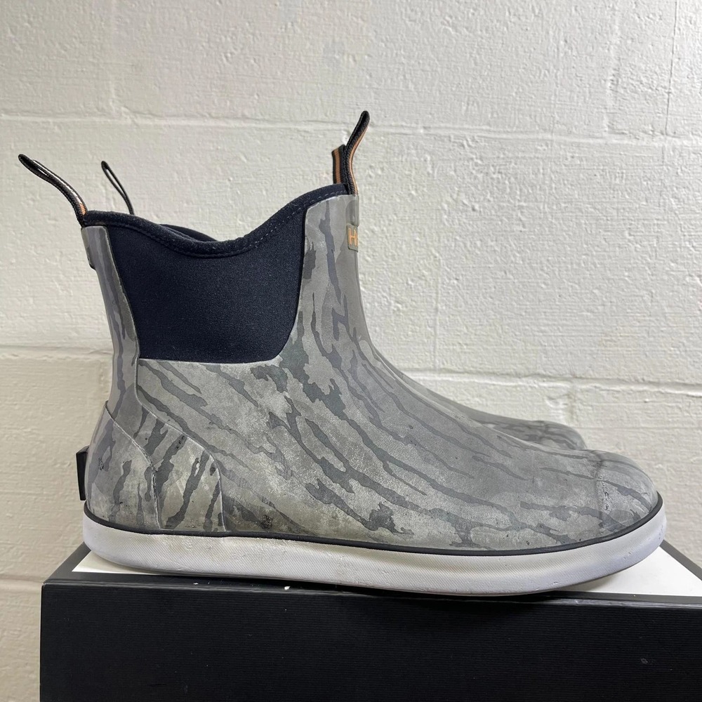 Huk Rogue Wave Deck Ankle Boots Grey Waterproof Pull On Men's Size 14 US/13 UK